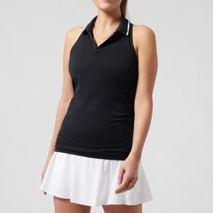 Athleta Momentum Polo Tank: Black, Racerback Tank, Medium